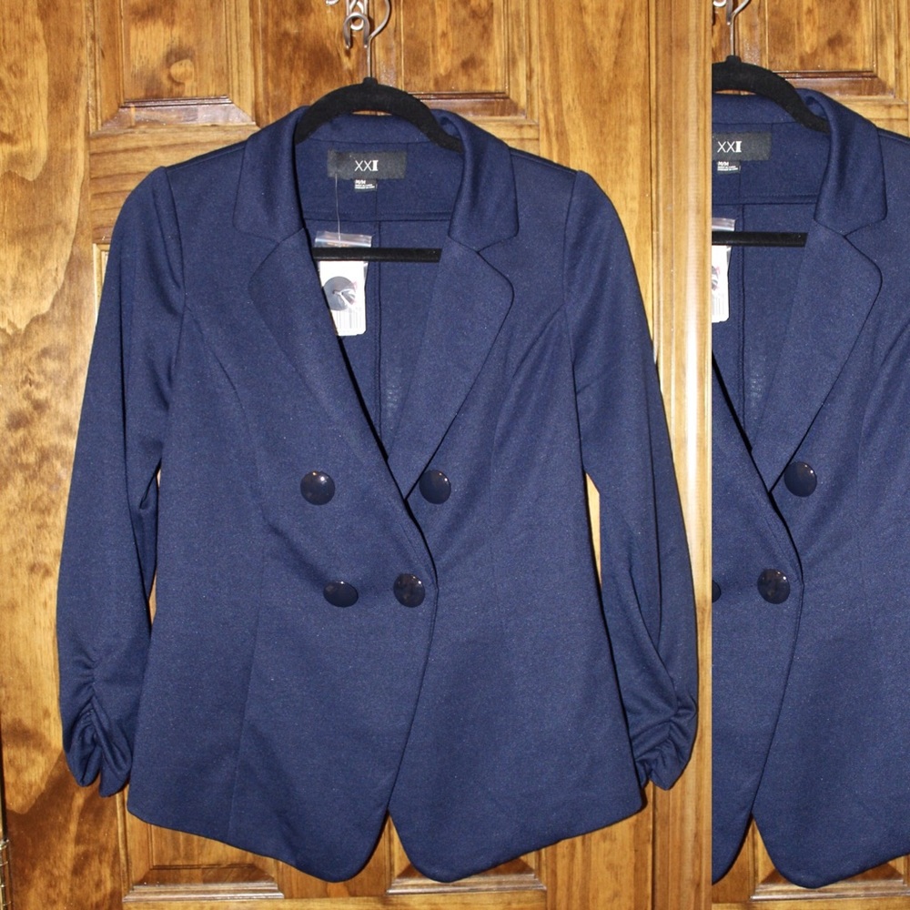 Forever 21 Blue Button Blazer